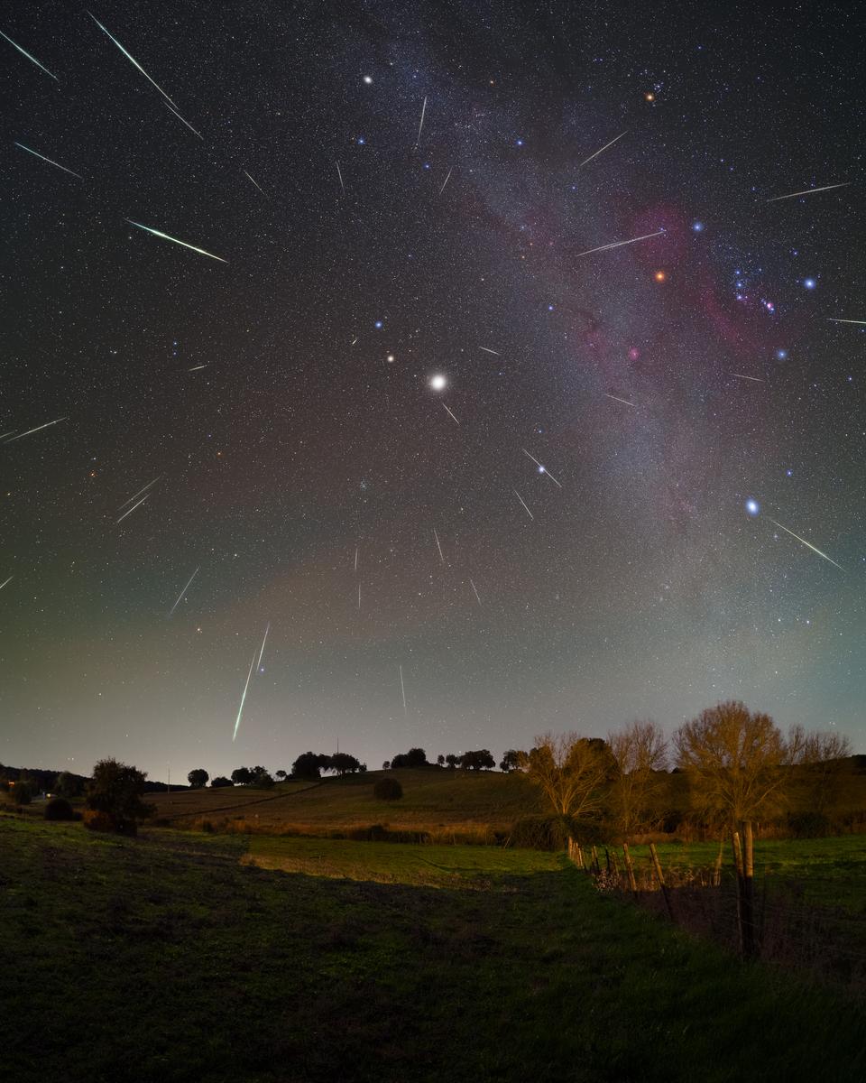 Jupiter and the Meteors from Gemini