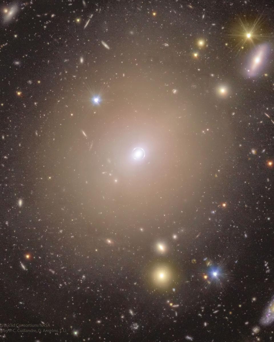Einstein Ring Surrounds Nearby Galaxy Center