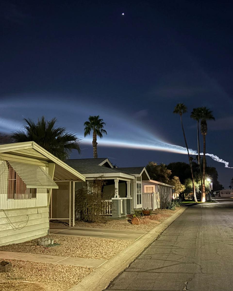 SpaceX Rocket Launch Plume over California