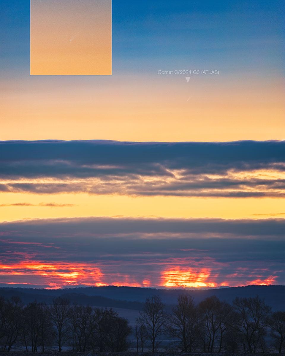 Comet ATLAS Before Sunrise