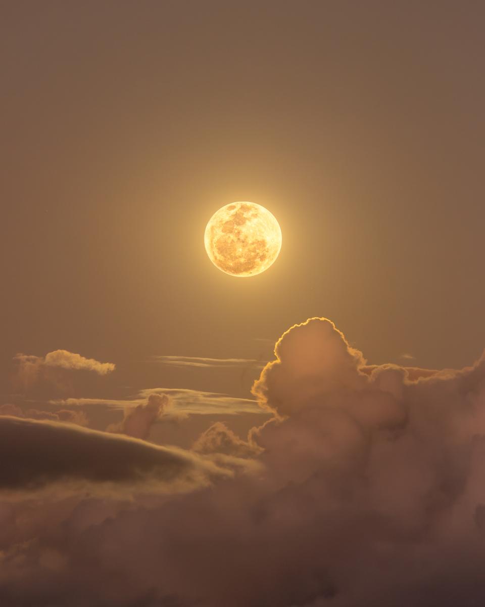 Clouds and the Golden Moon
