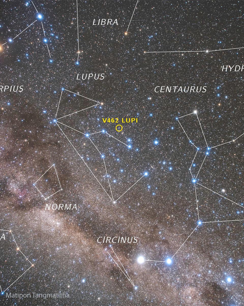 Nova V462 Lupi Now Visible