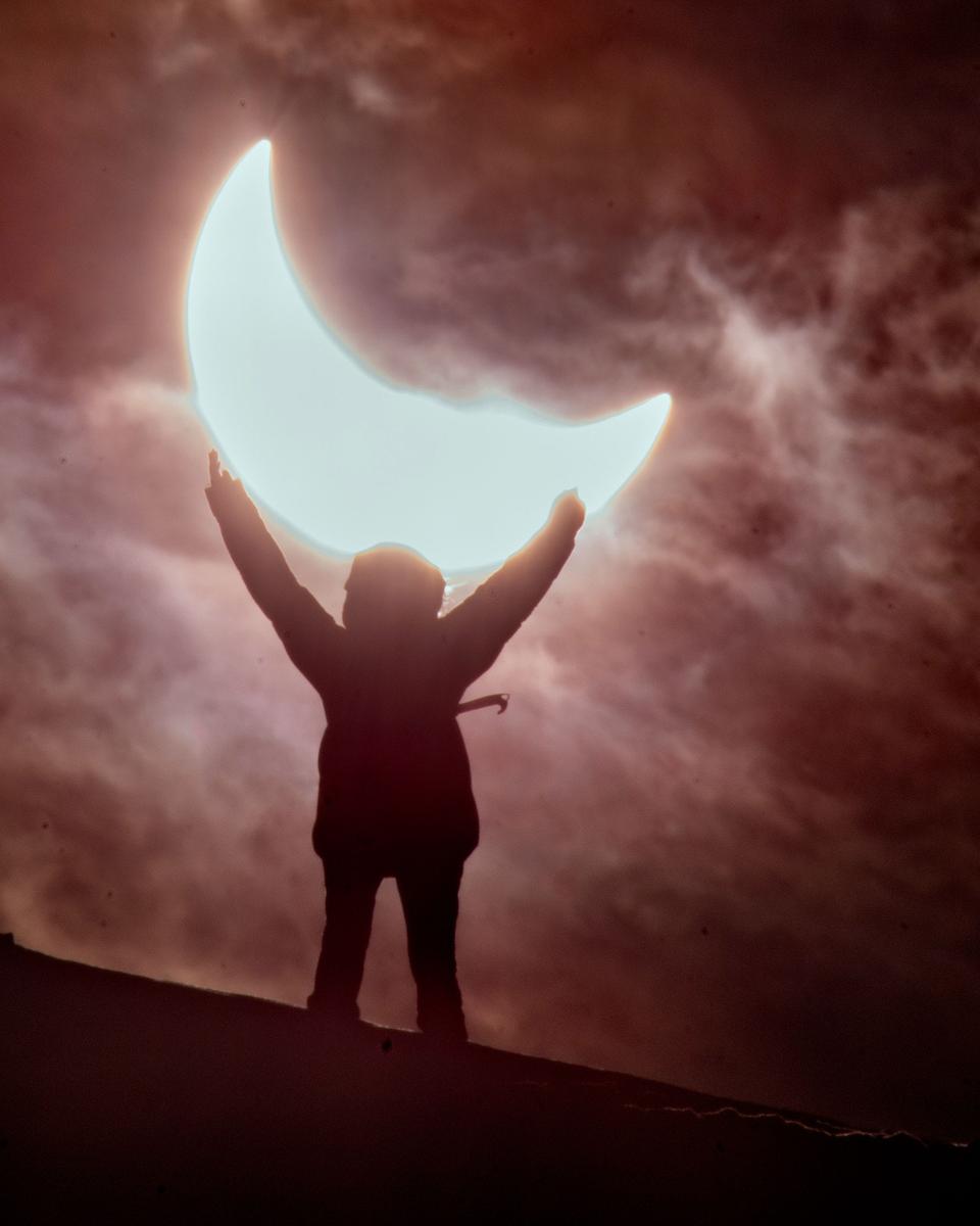 A Partial Solar Eclipse over Iceland