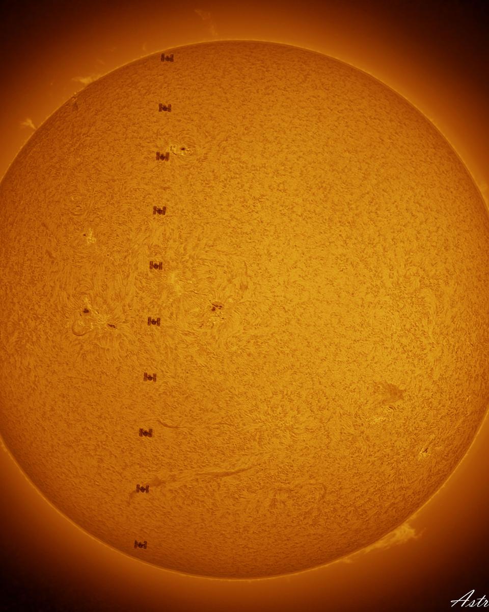 International Space Station Crosses the Sun