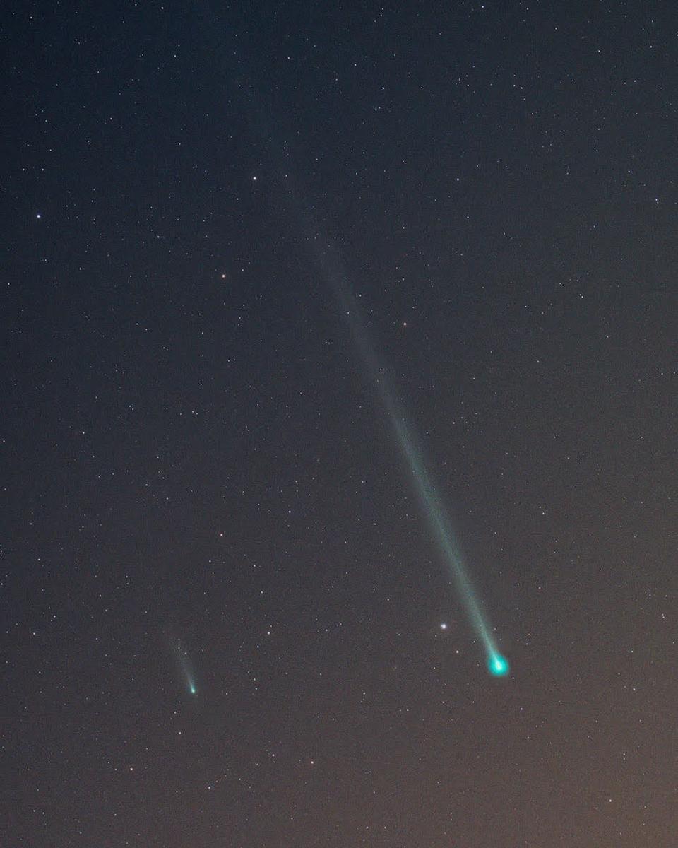 Two Camera Comets in One Sky