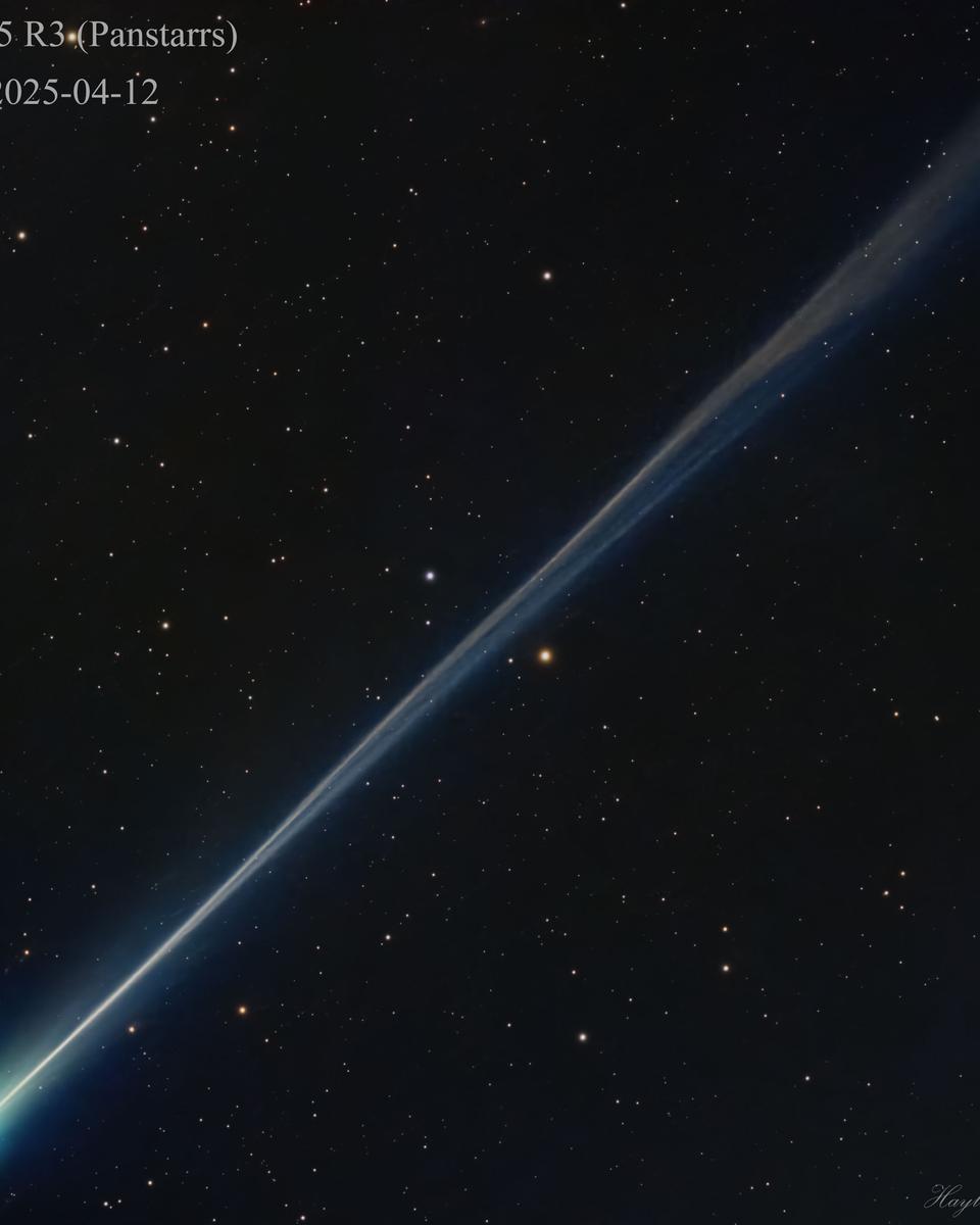 The Long Wispy Tail of Comet R3 (PanSTARRS)