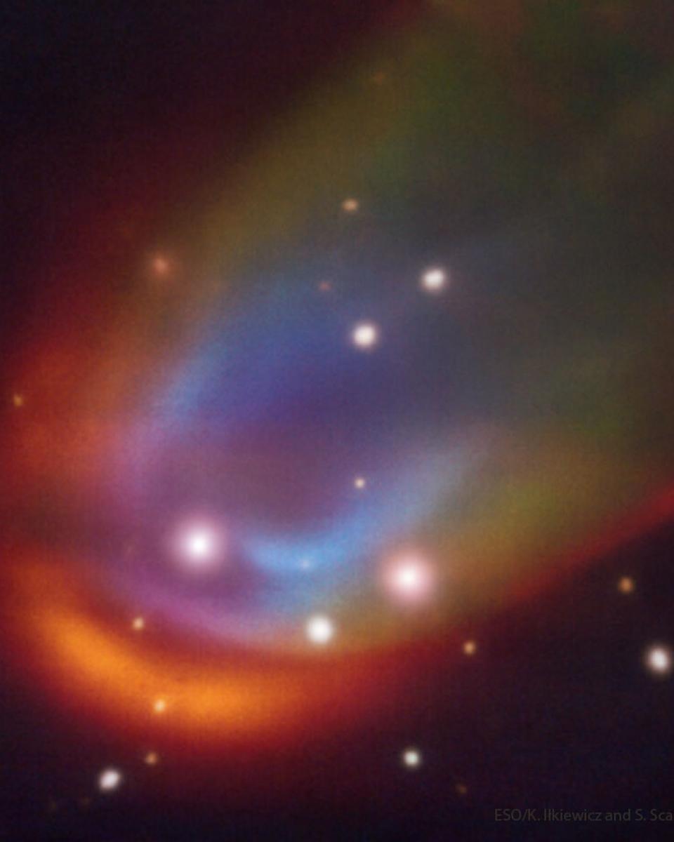 Unexplained Shocks Around a White Dwarf Star