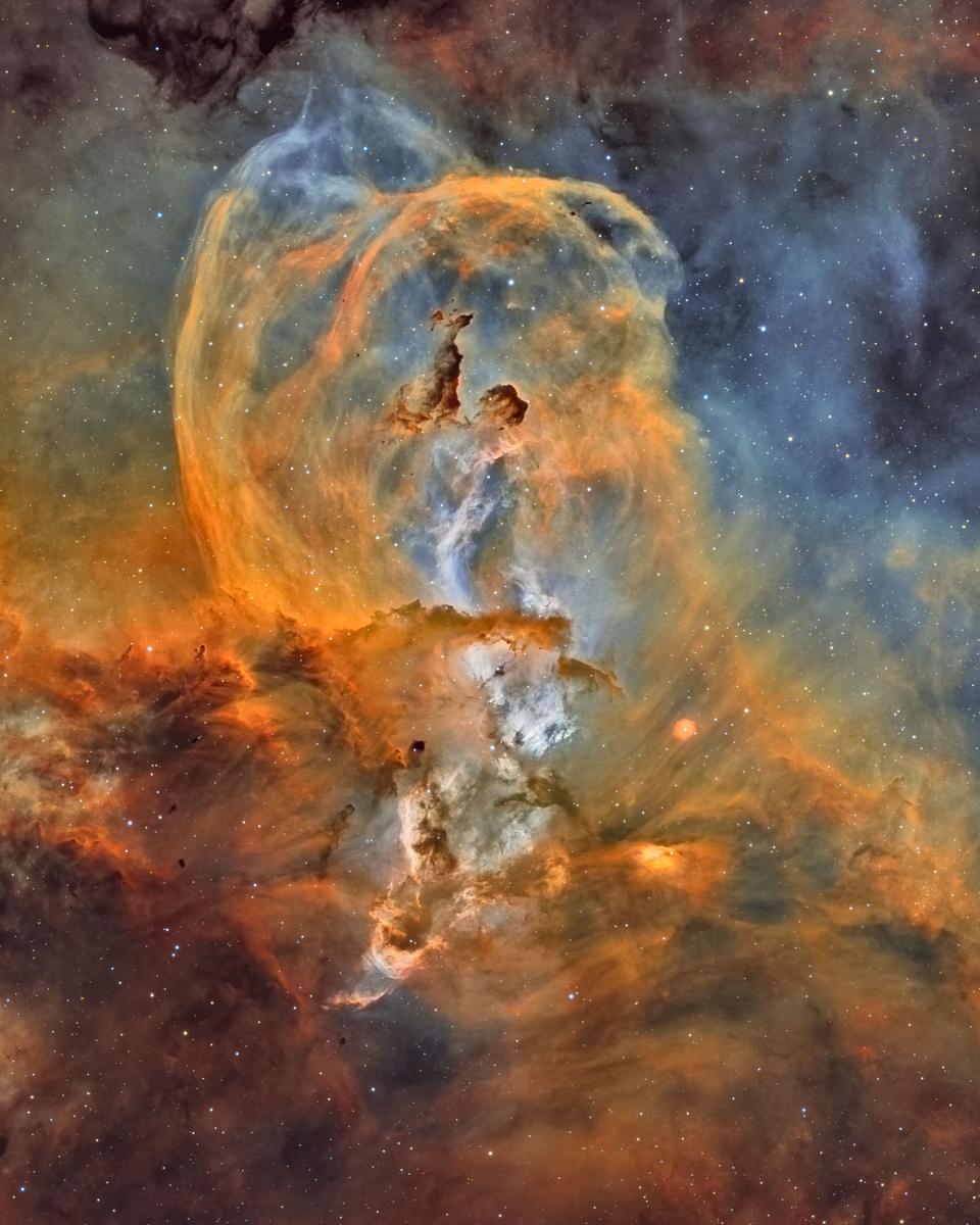 NGC 3576: The Statue of Liberty Nebula
