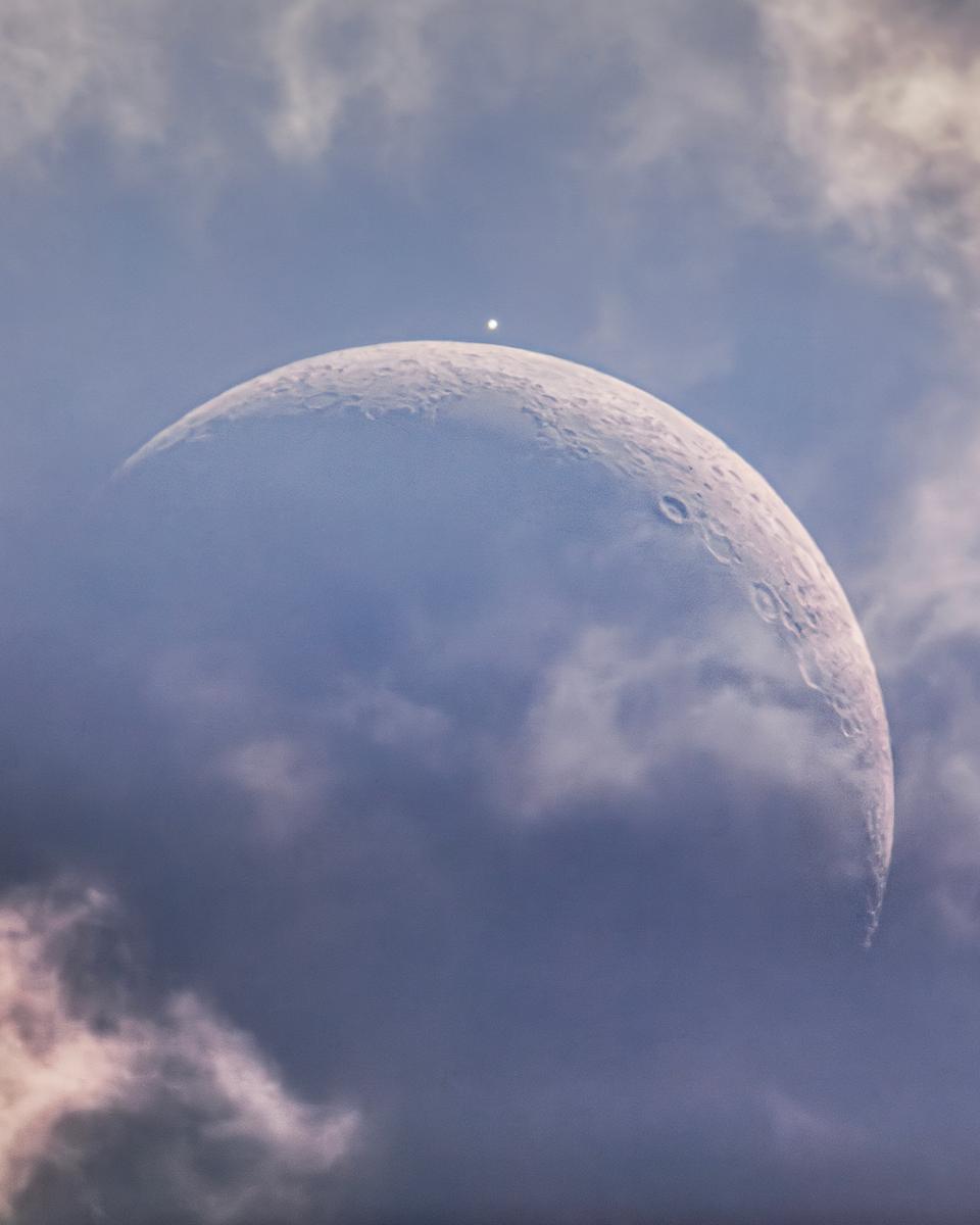 Daytime Moon Meets Evening Star