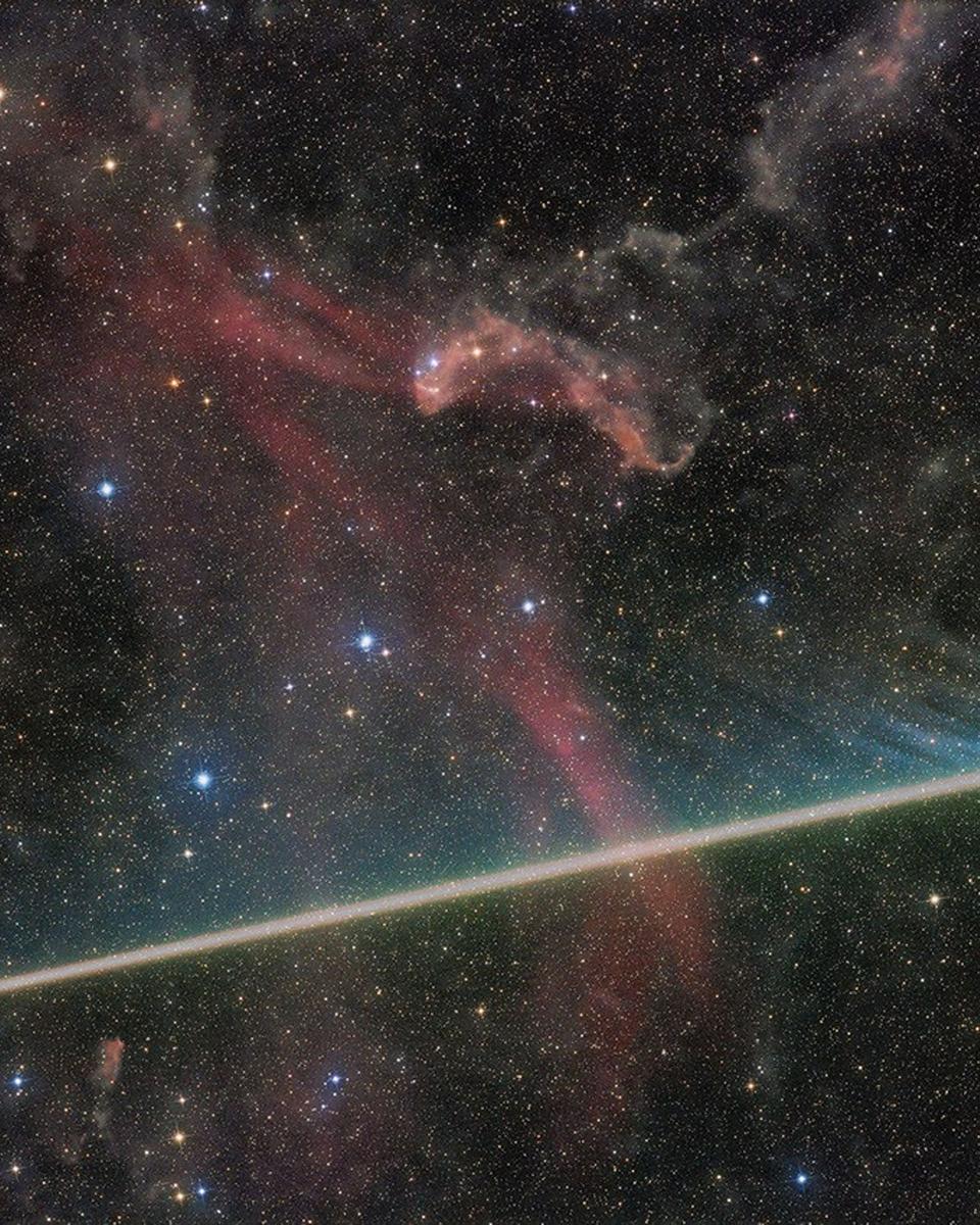 Vaporizing Meteor Photobombs the Lacerta Nebula