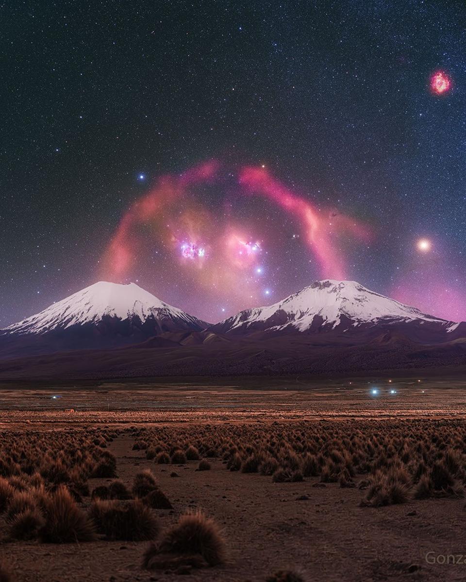 Barnards Loop over Twin Volcanoes