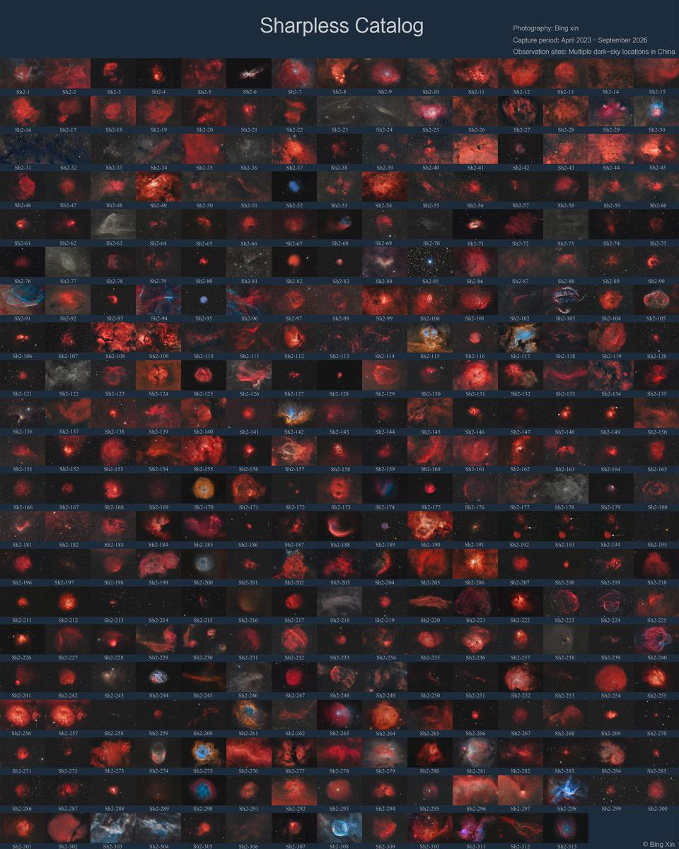 The Complete Sharpless Catalog: 313 Nebulas