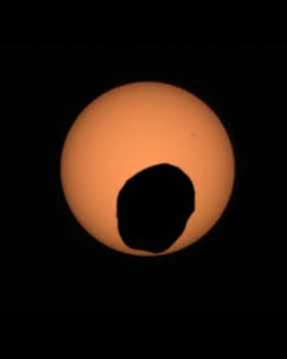 A Martian Eclipse: Phobos Crosses the Sun