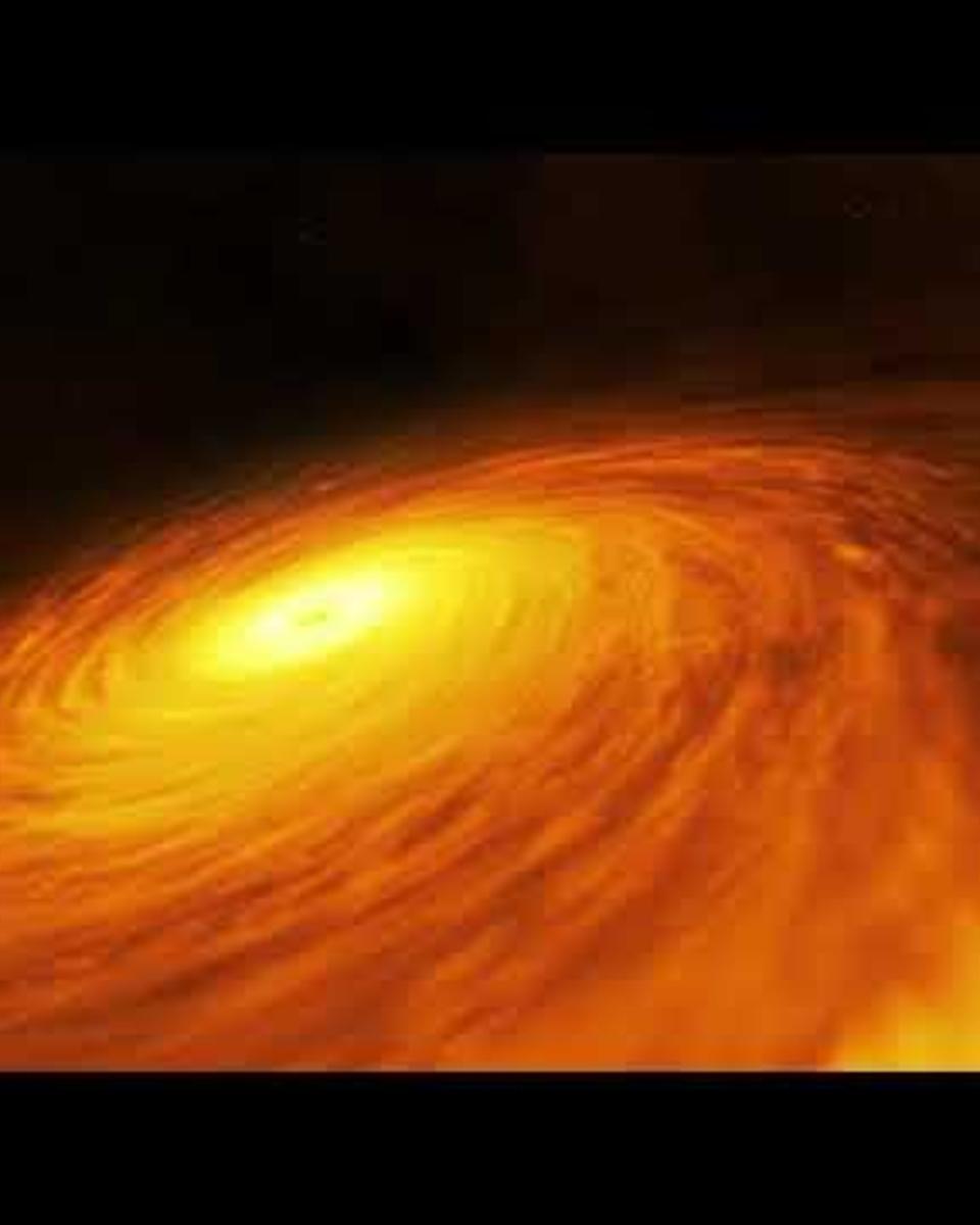 Animation: Spiral Disk around a Black Hole