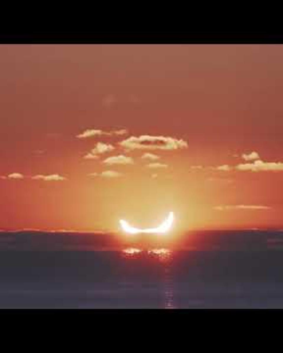 A Double Sunrise from a Partial Eclipse